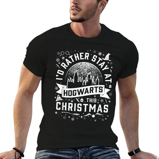 Harry Potter Hogwarts at Christmas  Fade-proof Color T-Shirt