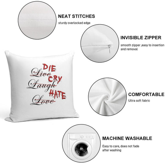 Die Cry Hate, Live Laugh Love - Blood Soft Multiple Sizes Throw Pillow