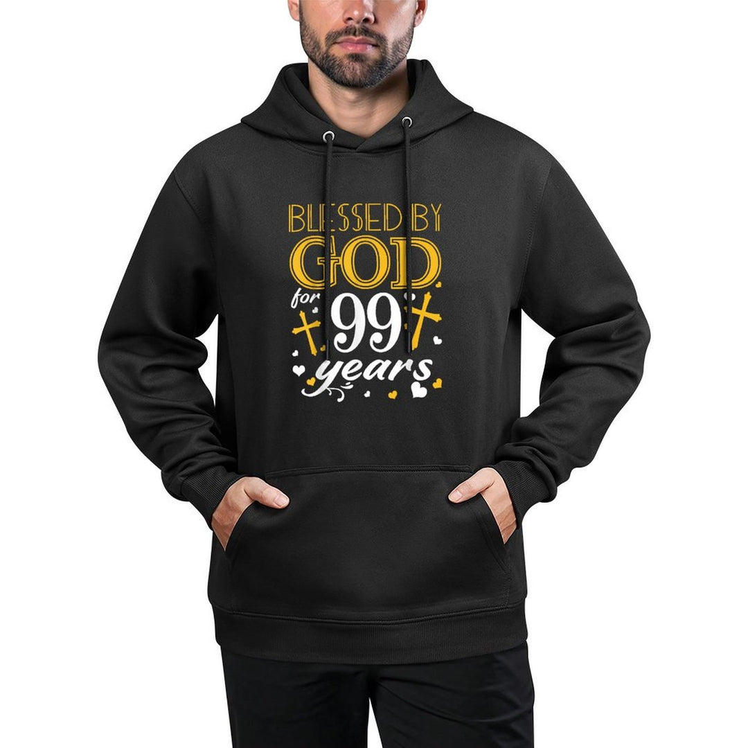 Vintage Blessed By God For 99 Years Happy 99th Birthday Customizable Surface Hoodie