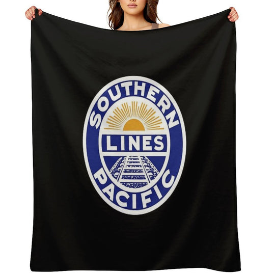 Vintage Southern Pacific Lines Railroad Compact Throw Blanket