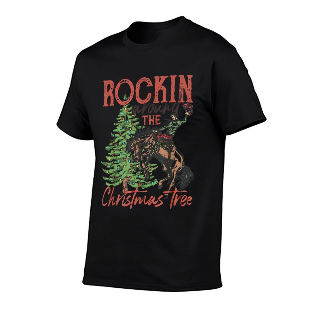 Funny Country Western Xmas Rockin Around The Christmas Tree  Soft T-Shirt