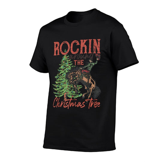 Funny Country Western Xmas Rockin Around The Christmas Tree  Soft T-Shirt