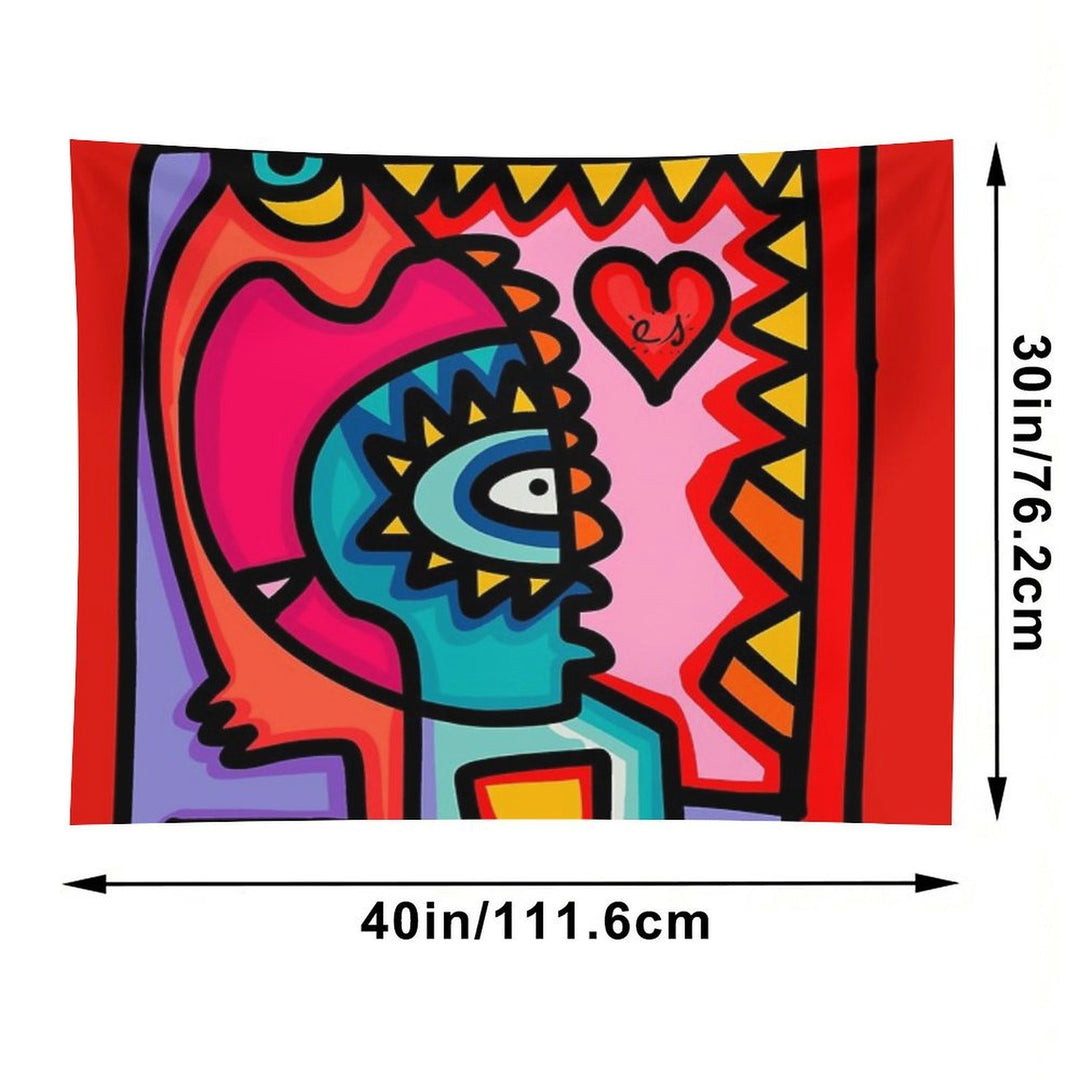 Aztec Graffiti Pop Art Tapestry