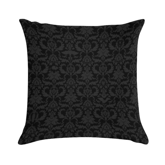 Victorian Gothic Pattern (Black) Soft Multiple Sizes Throw Pillow