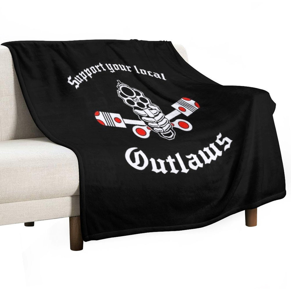 Outlaw Mc Support Gift Halloween Day, Thanksgiving, Christmas Day Quick-dry Throw Blanket