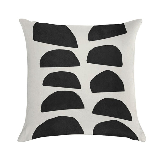 Abstract Black Shapes Art, Mid Century Modern Art Soft Anti-Pilling Throw Pillow