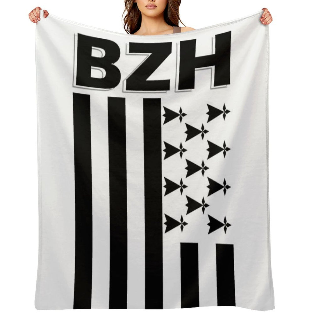 BZH - Breizh - Bretagne - Brittany France Anti-pilling Throw Blanket