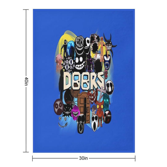 Doors All The Entities New Doors Game Update Easy Care Throw Blanket