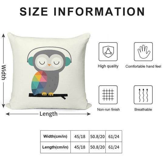 Owl Time Soft Reinforced Edging Throw Pillow