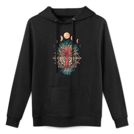 MOON PHASES Tree of Life Mandala Night Sky Meme Shape Retention Hoodie