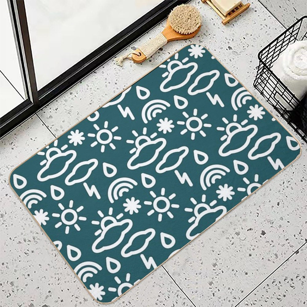 Pattern of Weather Icons. Weather News. Weather Seasons Forecast Symbols  High-Traffic Bath Mat