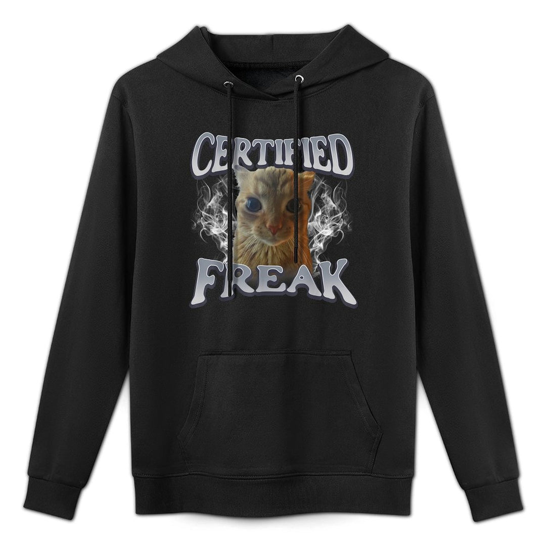 Cat Meme Certified Freak Eat Cement Cursed Cat Funny Easy Care Hoodie