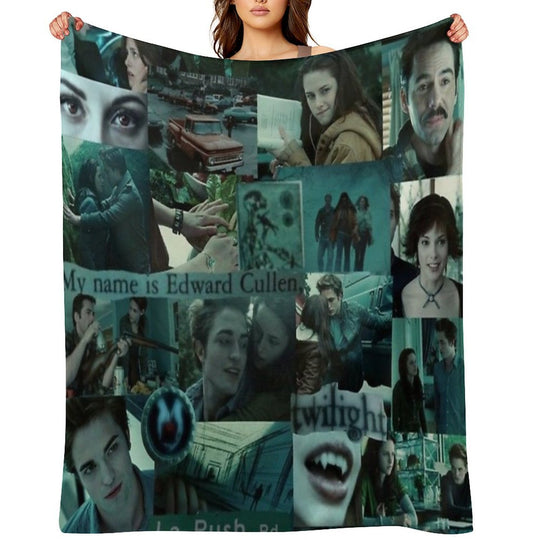 Twighlight Collage Travel-friendly Throw Blanket