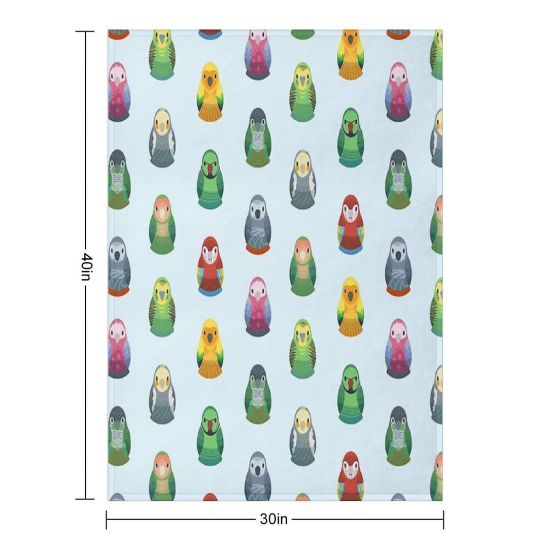 Parrot Nesting Doll Pattern Easy Care Throw Blanket