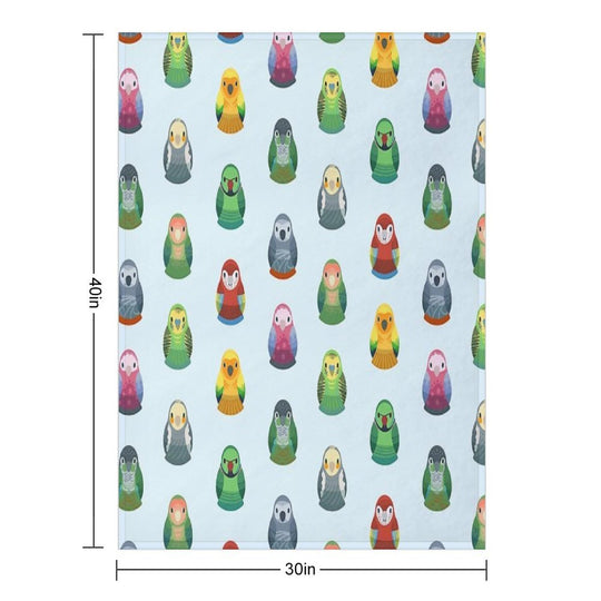 Parrot Nesting Doll Pattern Easy Care Throw Blanket