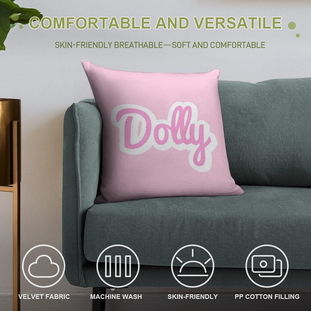 Dolly Cartoon PINK BY CALLISC Soft Gift Ready Throw Pillow