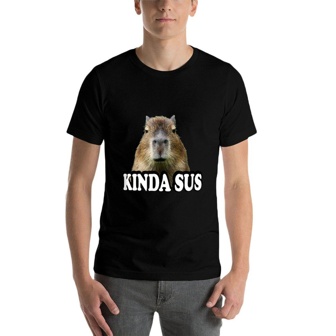 Kinda Sus Meme Lover Capybara  Easy-care T-Shirt
