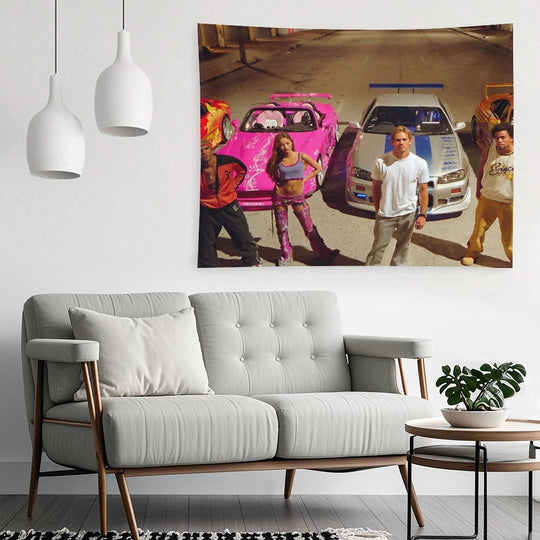 FAST AND FURIOUS RACE CAR SCENE Tapestry