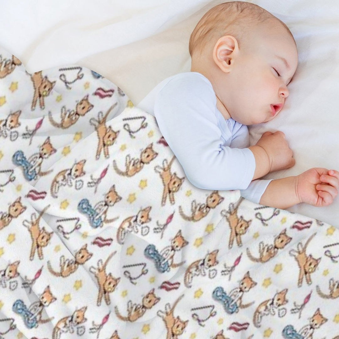 Boy Print with White Background! Quick-dry Throw Blanket