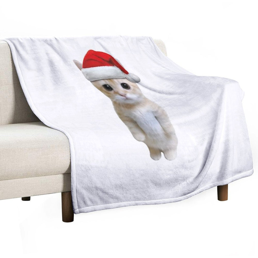 Christmas El Gato Cat Plush Throw Blanket