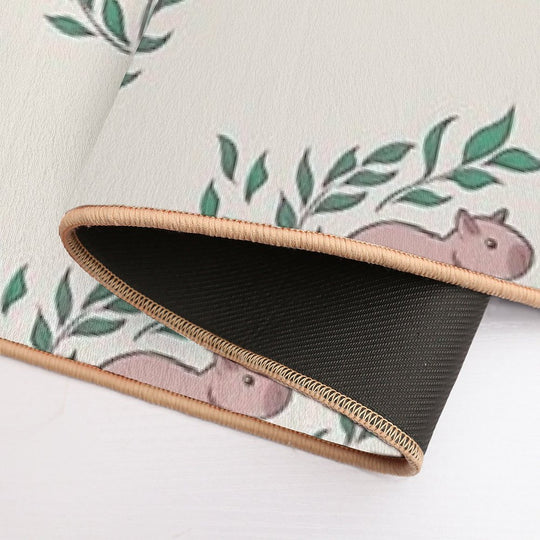 Capybara And Leaf [Colour, Light]  Absorbent Bath Mat