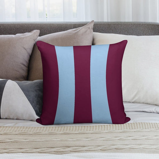 Aston Villa Retro 2000 Claret And Blue Home Striped Soft Short Plush Fabric Throw Pillow
