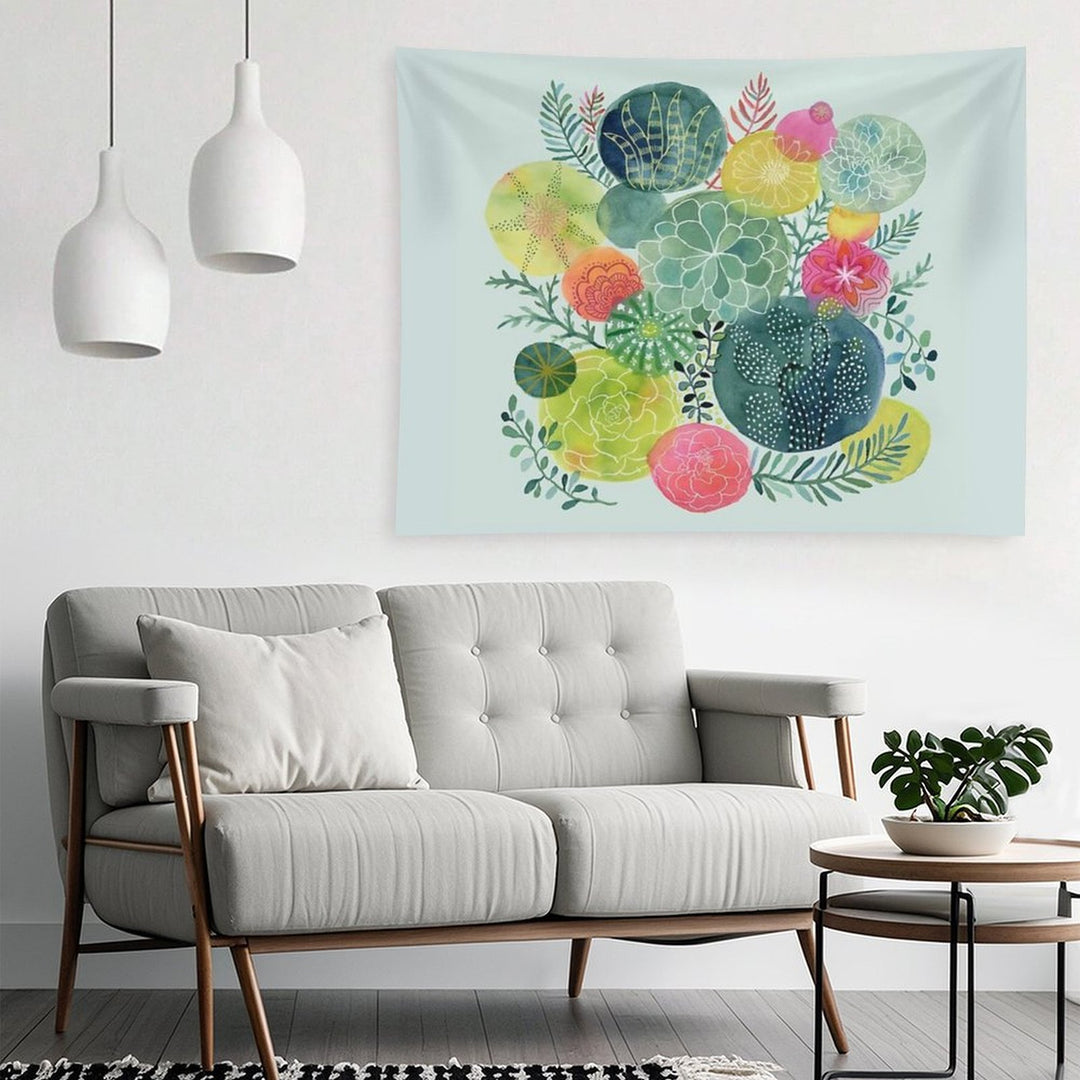 Succulent Circles Tapestry