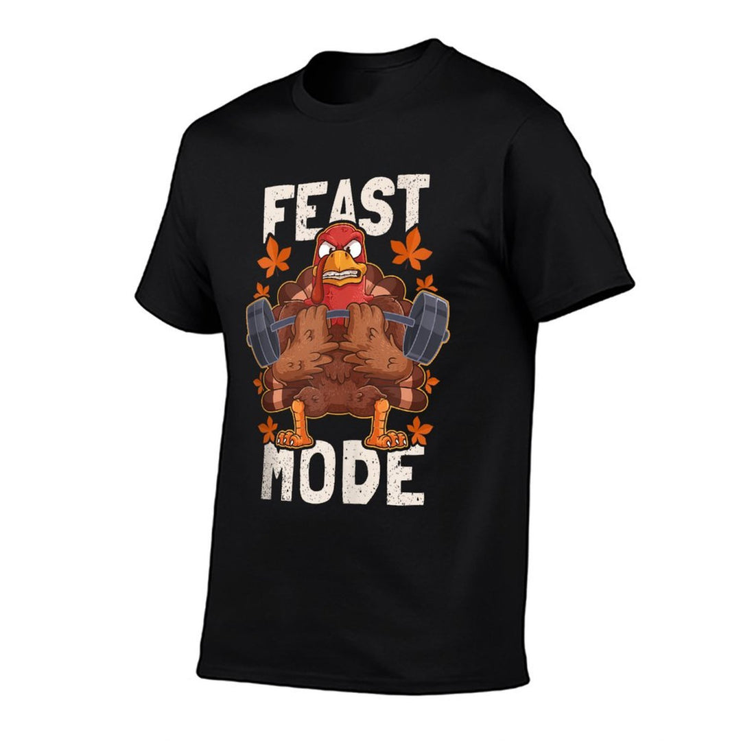 Feast Mode Weightlifting Turkey Day Thanksgiving Christmas  Stretchy T-Shirt