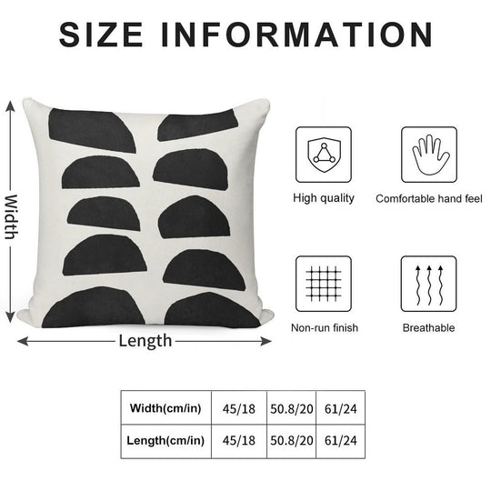 Abstract Black Shapes Art, Mid Century Modern Art Soft Anti-Pilling Throw Pillow