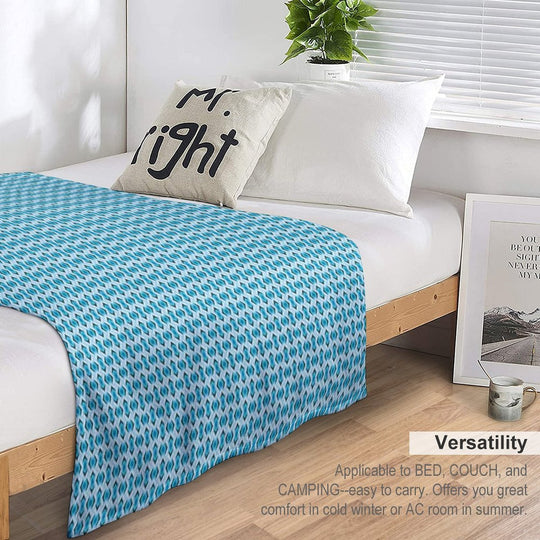Overlapping Aqua Blue Diamonds Durable Throw Blanket