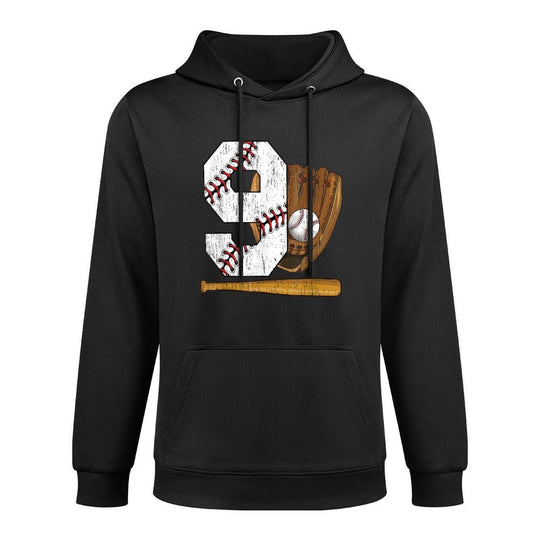 9th Birthday Baseball Boy Nine Year Old Baseball Player Layering Staple Hoodie