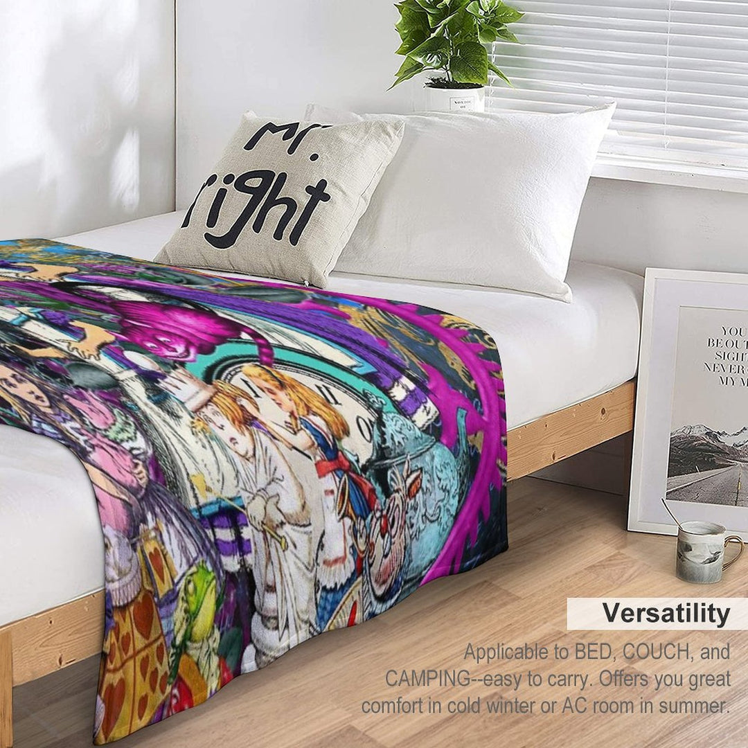 Alice Wonderland, Alice in Vintage Wonderland Plush Throw Blanket