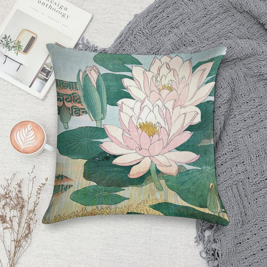 Sacred Lotus Flower Soft Warmth Comfort Throw Pillow