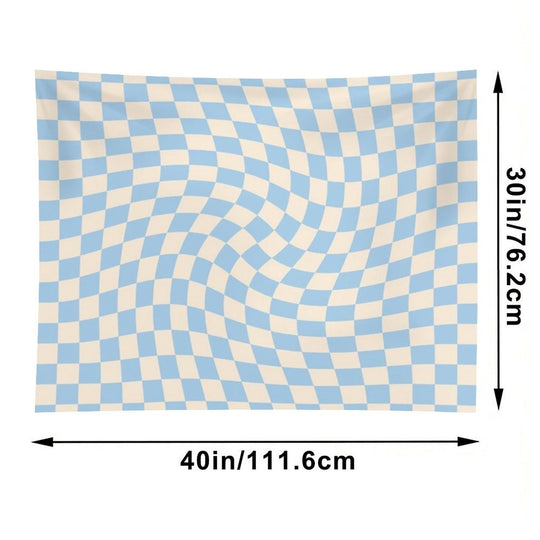Check II - Baby Blue Twist Tapestry