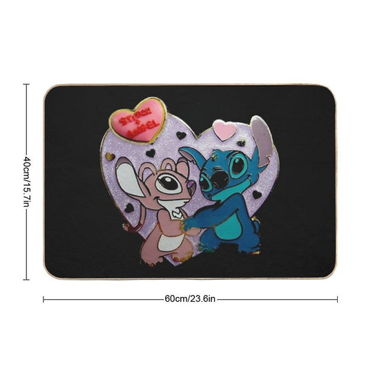 Stitch And Angel in Love  Non-Slip Bath Mat