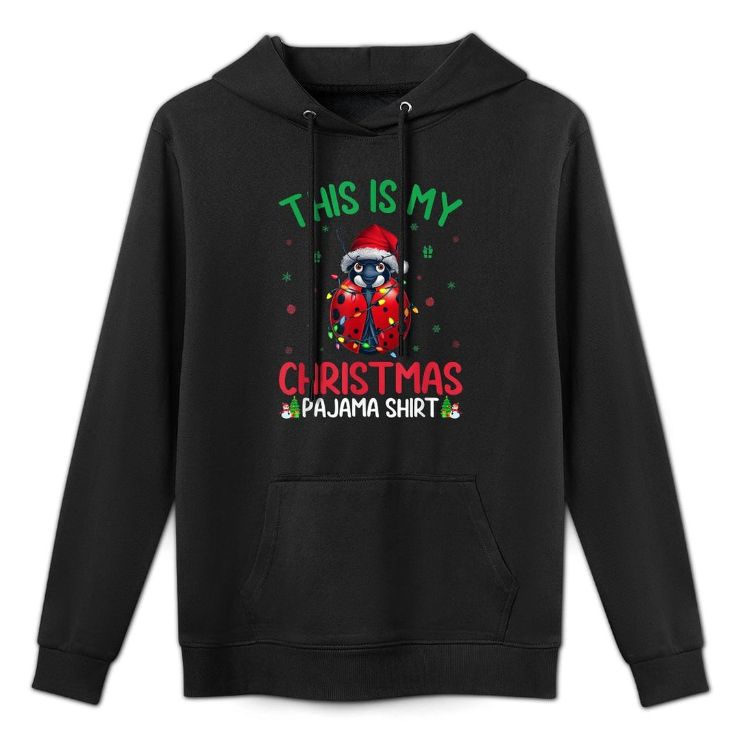 Ugly Xmas Tree Lights Santa Ladybug Christmas Pajama Pilling-Resistant Hoodie