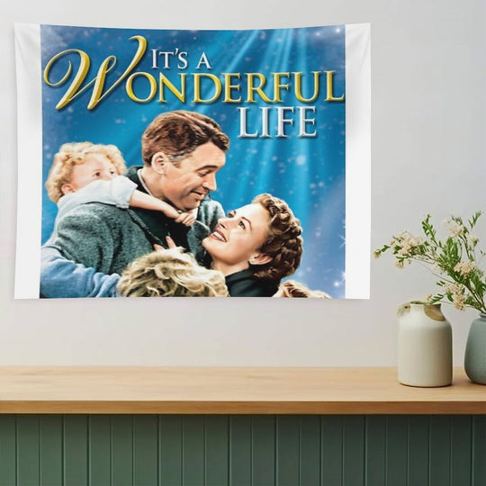 Vintage It's A Wonderful Life Vintage Classic Movie 1940s Tapestry