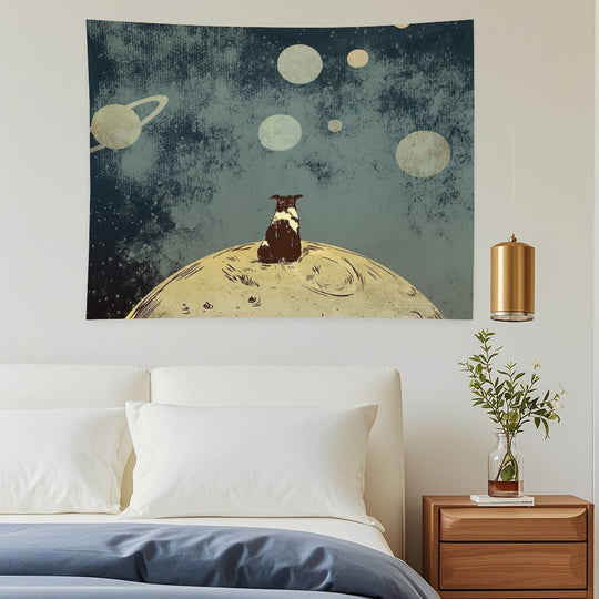 Endless Opportunities  - Dog Looking Into Space Tapestry