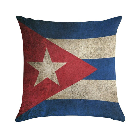 Old And Worn Distressed Vintage Flag of Cuba Soft Ultra-Soft Texture Throw Pillow