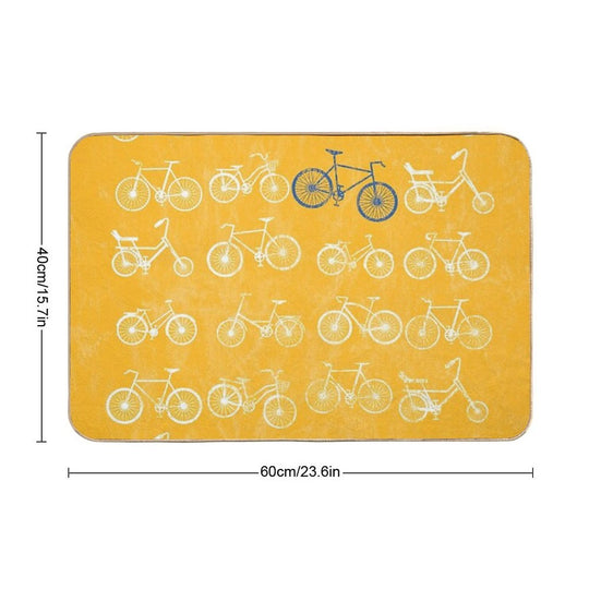Grungy Bicycle Collection  Fade-Resistant Bath Mat