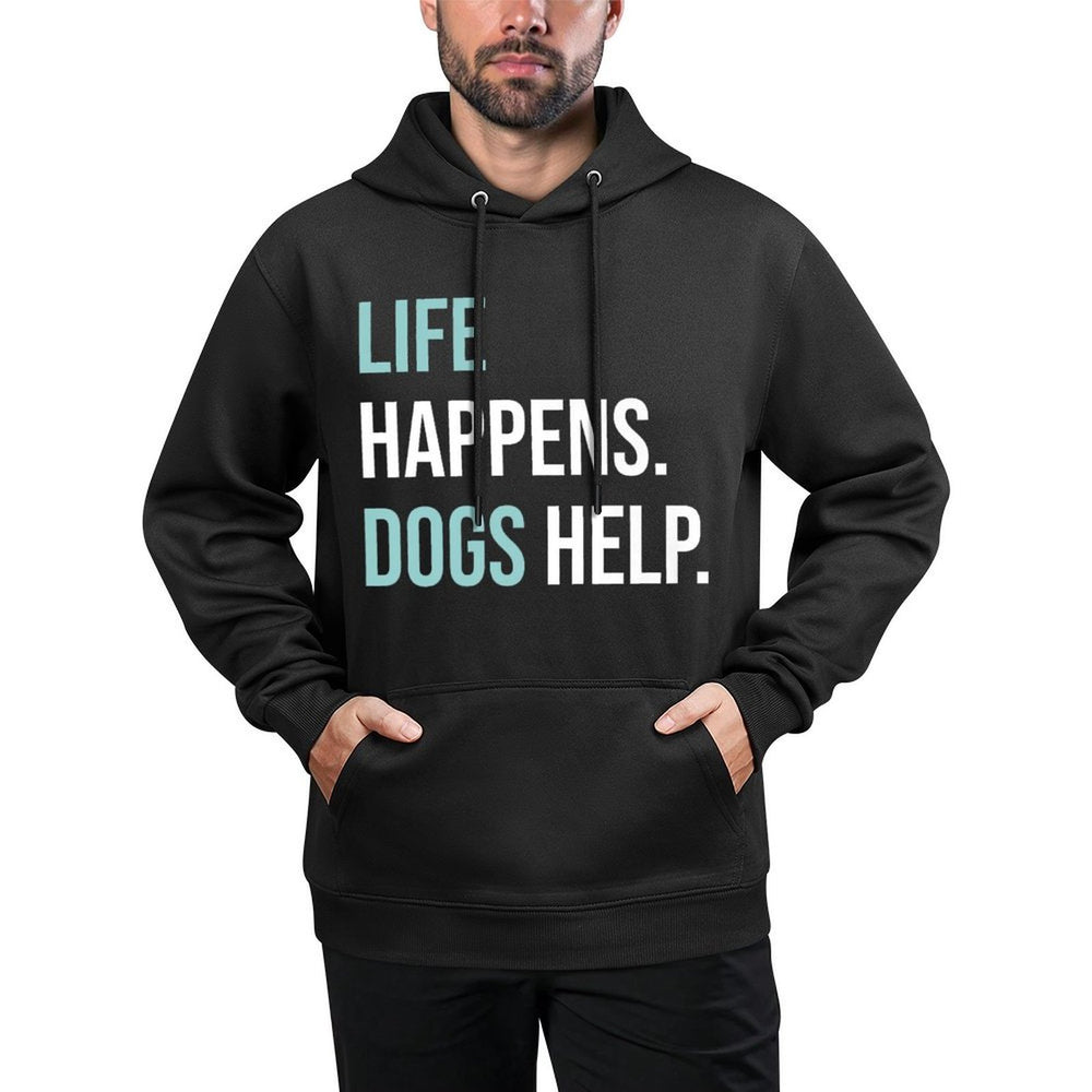 Life Happens Dogs Help Premium Customizable Surface Hoodie