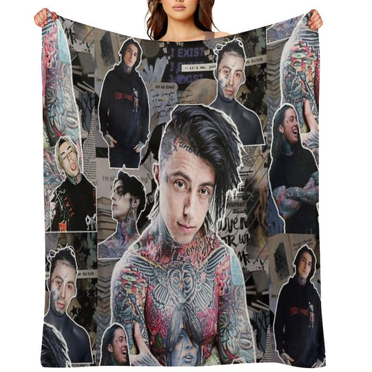 Ronnie Radke Photo Collage High Quality Gift-ready Throw Blanket