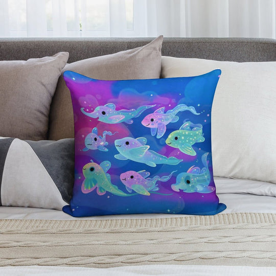 Chimaera (Ghost Sharks) Soft Short Plush Fabric Throw Pillow