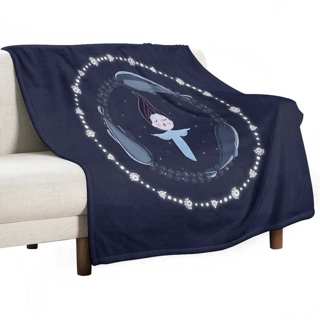 Song of The Sea - Selkie And Seals Lightweight Throw Blanket