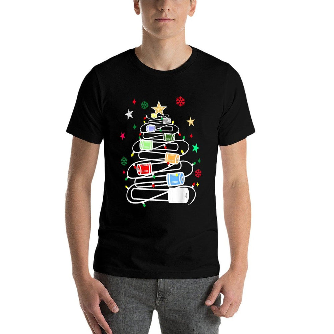 Chemistry Lab Scientist Phlebotomist Christmas Test Tubes Christmas Tree for Medical Professionals, Science Enthusiasts, Lab Tec  Oversized Silhouette T-Shirt