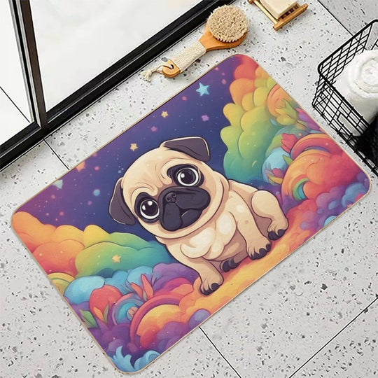 Little Pug  Rapid-Drying Bath Mat