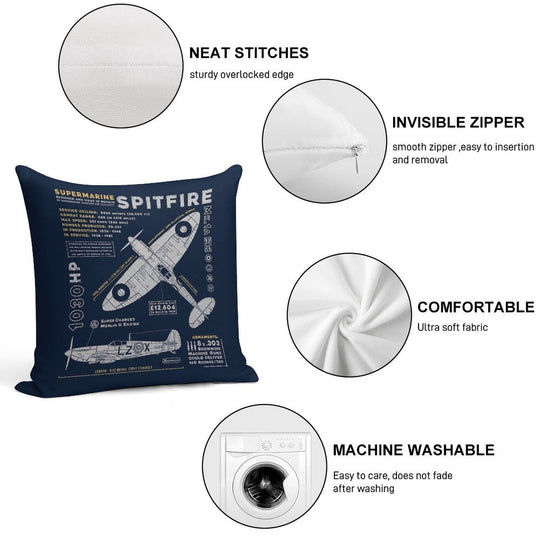 Spitfire Soft Luxury Feel Throw Pillow