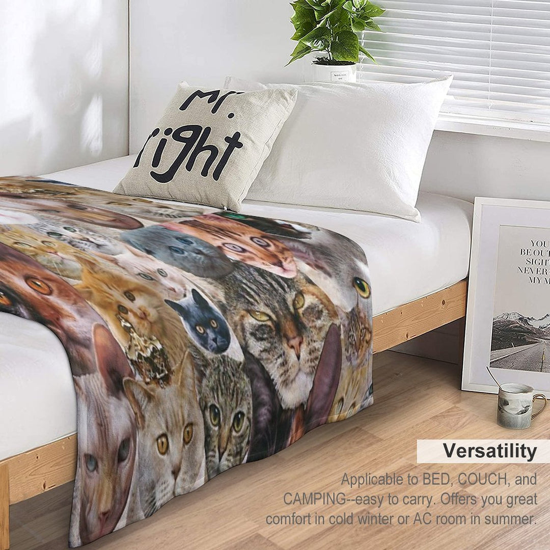 Cat Collage Eco-conscious Throw Blanket