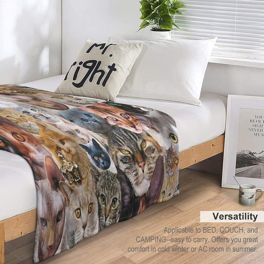 Cat Collage Eco-conscious Throw Blanket