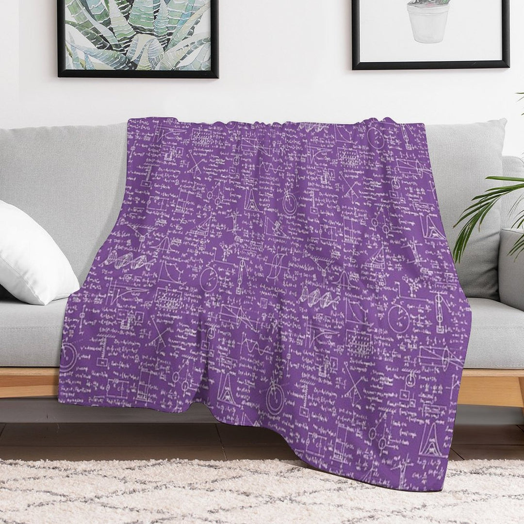 Physics Equations  Purple Anti-pilling Throw Blanket